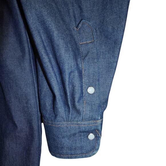 Red Kap 3XL Denim Pearl Snap Work Shirt Western Utility Long Sleeve Blue - Picture 6 of 7
